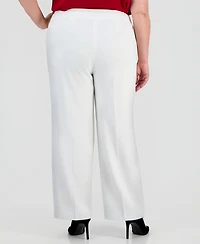 Kasper Plus High-Rise Wide-Leg Pants