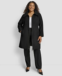 Dkny Plus Belted Zip-Up Wool Coat