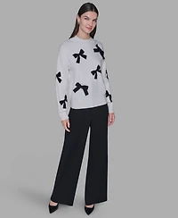 Karl Lagerfeld Paris Women's All-Over Bow Sweater