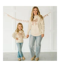 Sweet Wink Little and Big Girls Gingham Bow Patch Sweatshirt