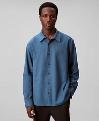 Calvin Klein Men's Melange Flannel Classic-Fit Shirt