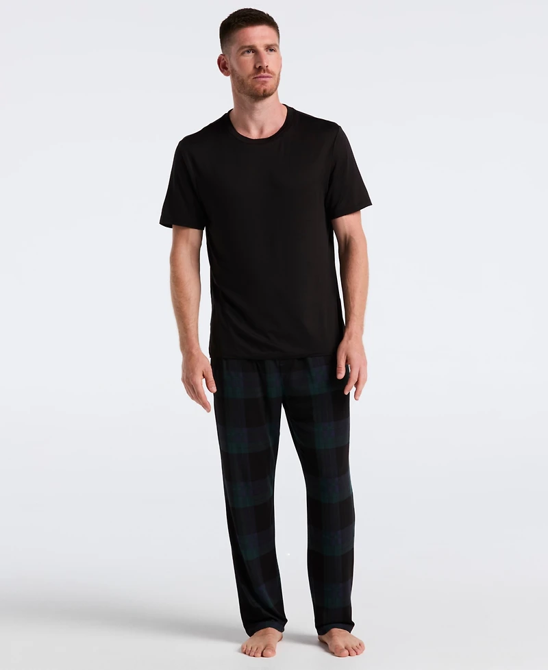 Perry Ellis Portfolio Men's Deluxe Touch Twill Plaid Print Pajama Pants