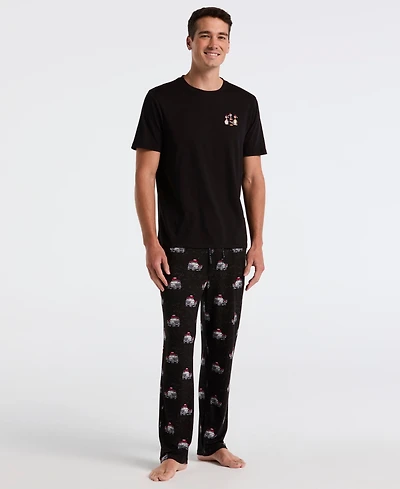 Perry Ellis Portfolio Men's Deluxe Touch Snow Day Print Pajama Pants