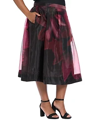 Muse Plus Pleated Organza Midi Skirt