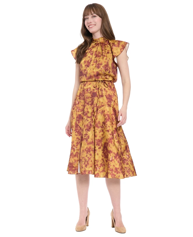 London Times Petite Printed Midi Dress