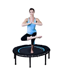Leaps & Rebounds 40" Adjustable Stability Bar with 40" Fitness Trampoline, Blue