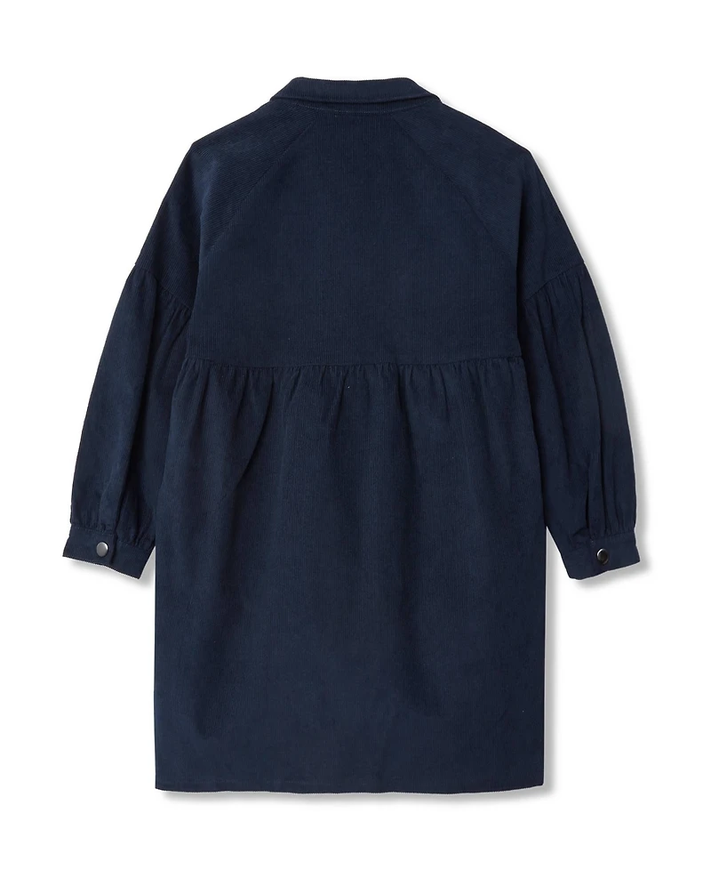 Lands' End Girls 3/4 Sleeve Corduroy Shirt Dress