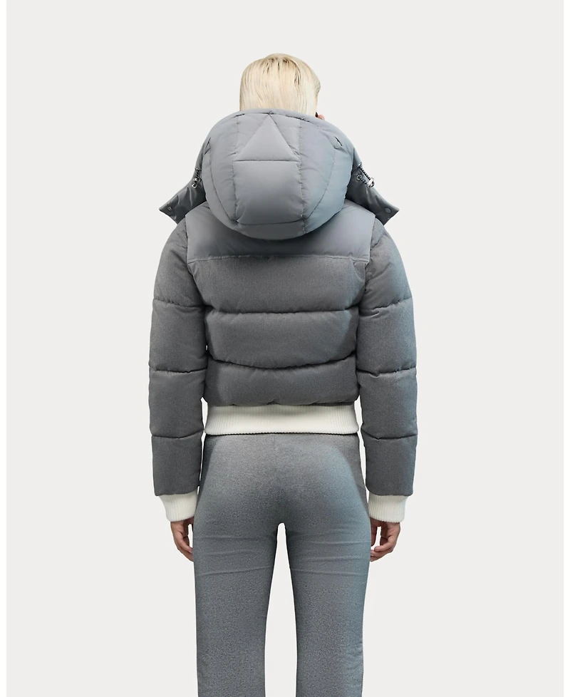Alpenhaus Women's Pariset Cropped Puffer Bomber with Detachable Sleeves