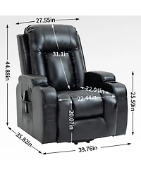 Clihome Infinite Position Up to 350 Lbs Power Lift Recliner Chair for Elderly Heavy Duty Motion Mechanism with 8 Point Vibration Massage and Lumbar He
