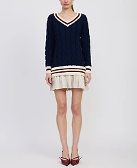 En Saison Women's Knox Mixed Media Mini Dress