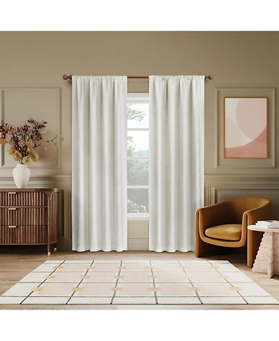 Sun Zero Belmont Floral Jacquard 100% Blackout Rod Pocket Curtain Panel