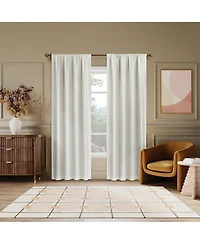 Sun Zero Belmont Floral Jacquard 100% Blackout Rod Pocket Curtain Panel