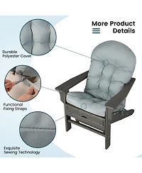 Gymax Set of 2 Patio Adirondack Chair Cushion High Back Fade Resistant 5'' Seat Pad