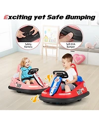 6V Kids Ride-On Bumper Car with 360° Spin & Dual Motors – Pink