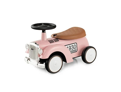 Kids Sit-to-Stand Vehicle with Steering Wheel & Under-Seat Storage – Pink