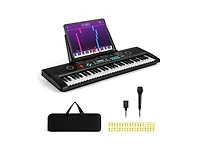61-Key Portable Electric Keyboard Piano for Beginners – Black