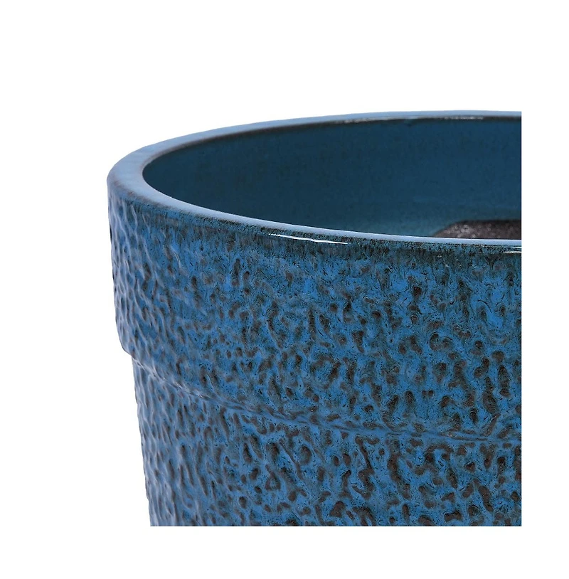 Chic Crate 3 Piece Ceramic Flowerpot Set with Drainage Modern Planters for Patio, Garden & Indoor Windowsills