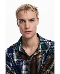 Desigual Men's Embroidered checks shirt