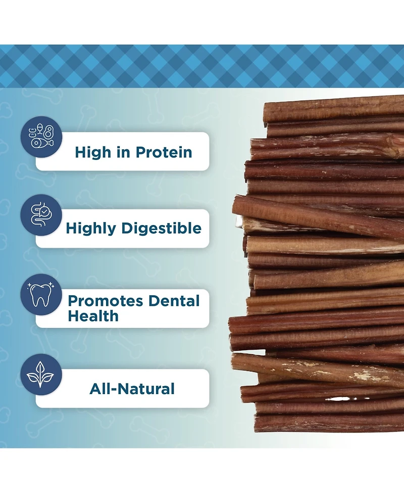 Country Living 6" Bully Sticks for Dogs – Standard – 10 Count Bag – All-Natural, Single-Ingredient, Long-Lasting Dog Chews – High-Protein, Grain-Free,
