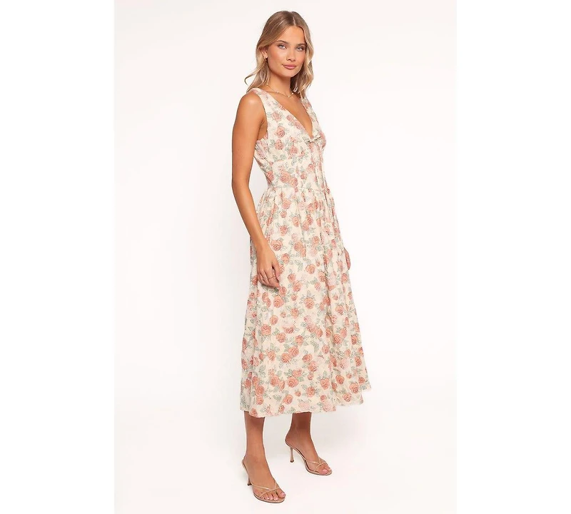 Petal and Pup Women's Velda Midi Dress - Pink Floral