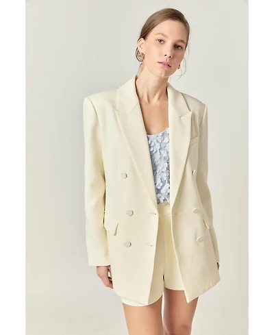 English Factory Women's Double Breasted Jacket