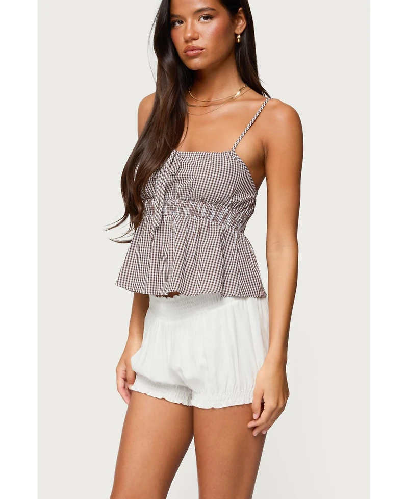 Edikted Women's Zahara Gingham Babydoll Top