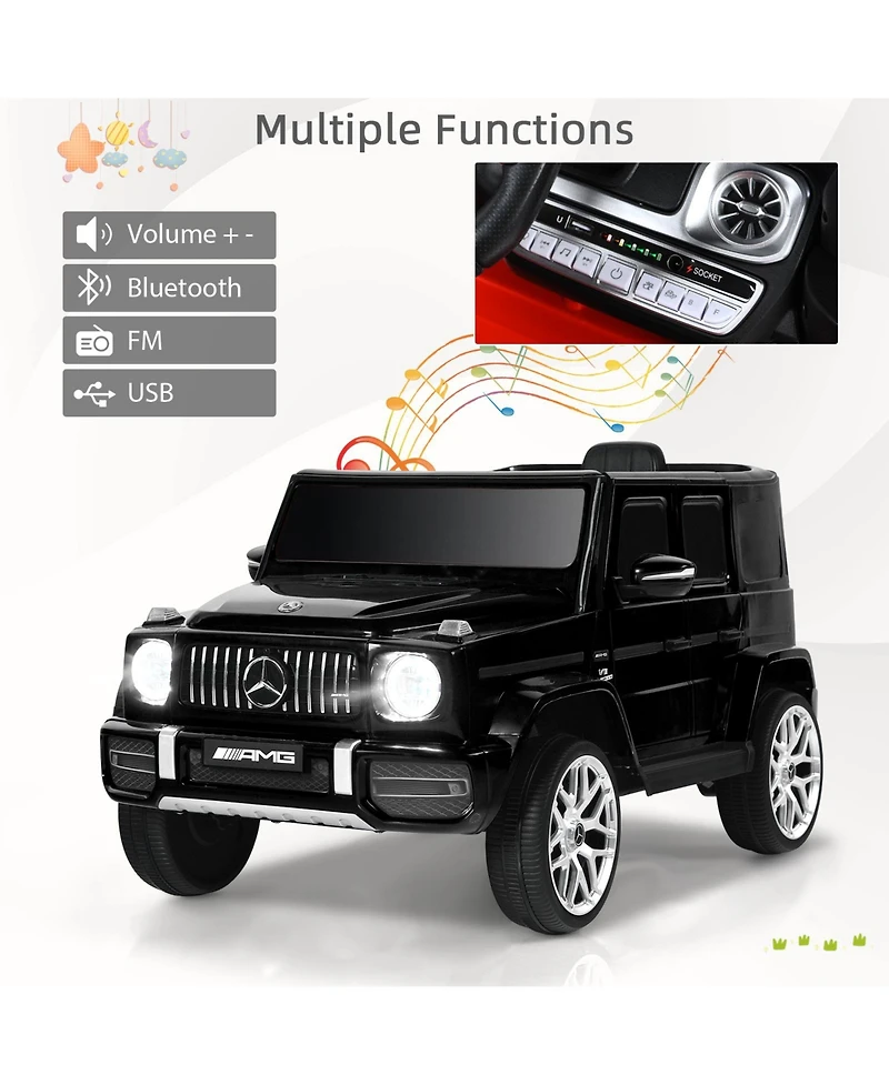 12V Licensed Mercedes-Benz G63 Kids Ride-On Car with Remote – Black