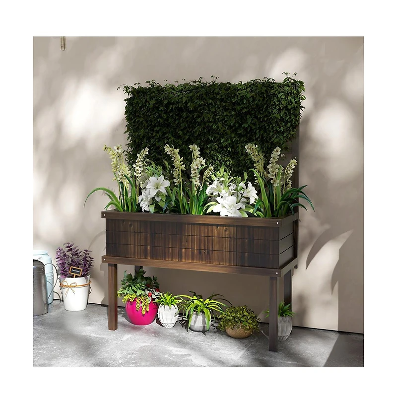 Chic Crate Outsunny Raised Garden Bed with Trellis