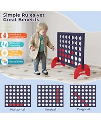 Giant 4 in a Row Wooden Game Set with Carrying Bag