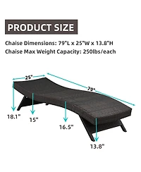 Chic Crate Outdoor Wicker Chaise Lounges (Set of 2), 79 inch, Dark Brown - Chic Crate