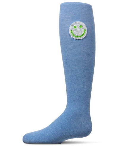 Memoi Little Girls Fuzzy Smiley Face Knee High Socks