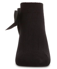 Memoi Girls' Ribbed Bow Anklet Socks