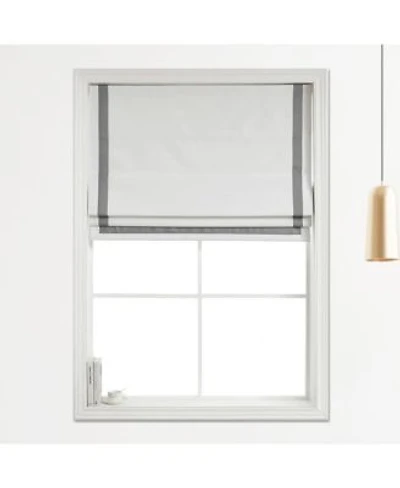 Shadisfy Cordless Pull Down 100 Blackout Roman Shade With Ribbon Border 36 X22x64 X22