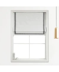 Shadisfy Cordless Pull Down 100 Blackout Roman Shade With Ribbon Border 36 X22x64 X22