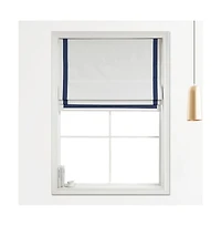 Shadisfy Cordless Pull Down 100% Blackout Roman Shade with Ribbon Border 48"x64"