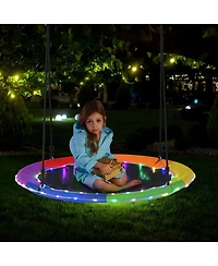 40-Inch Saucer Tree Swing with Lights for Kids & Adults