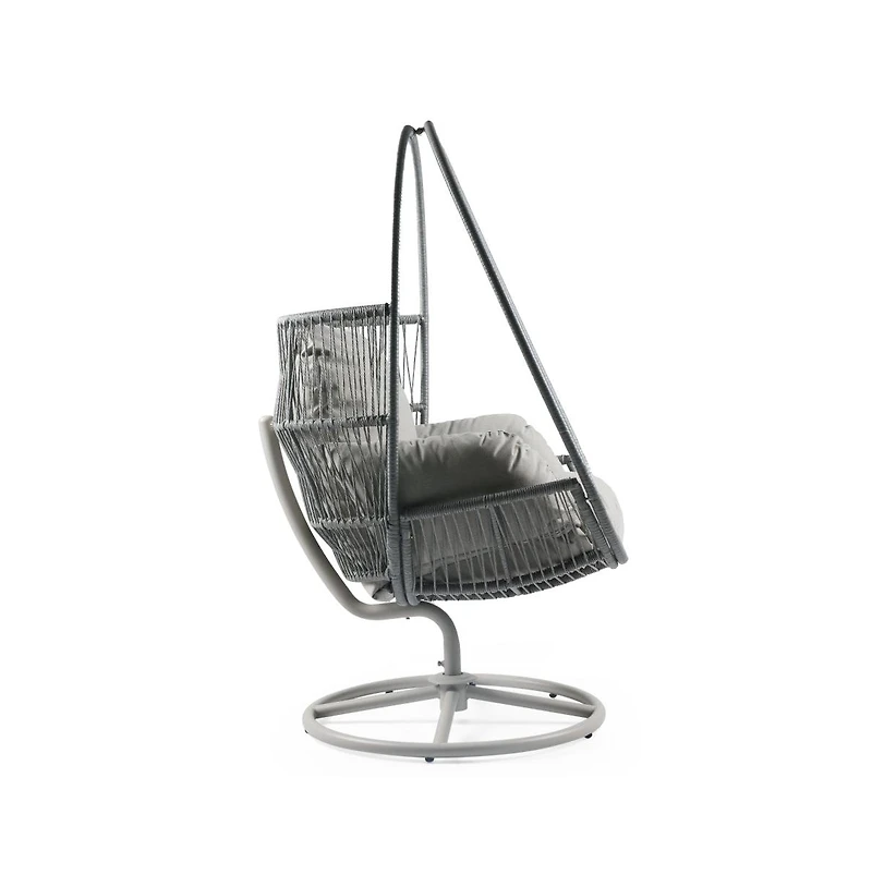Chic Crate - Contemporary Reno Outdoor Wicker Swivel Lounge Chair with Durable Aluminum Frame and Stylish Design