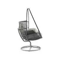 Chic Crate - Contemporary Reno Outdoor Wicker Swivel Lounge Chair with Durable Aluminum Frame and Stylish Design