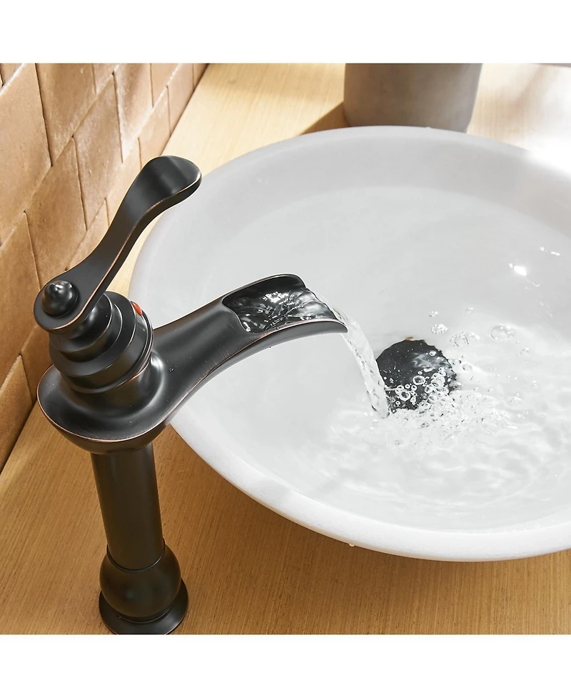 Greenspring Waterfall Single Hole Single-Handle Vessel Bathroom Faucet in oil rubbed bronze