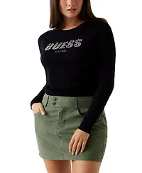Guess Women's Reyna Logo Detail Long Sleeve Sweater