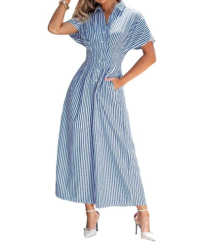 Cupshe Women's Striped Button-Up Jumpsuit
