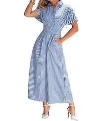 Cupshe Women's Striped Button-Up Jumpsuit