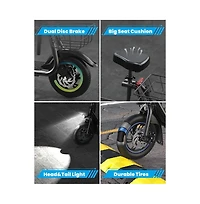 Adults Electric Scooter: Foldable, 550W Motor (18.6 Mph/20 Miles), Large Middle Basket & Seat – Perfect for Pets & Cargo