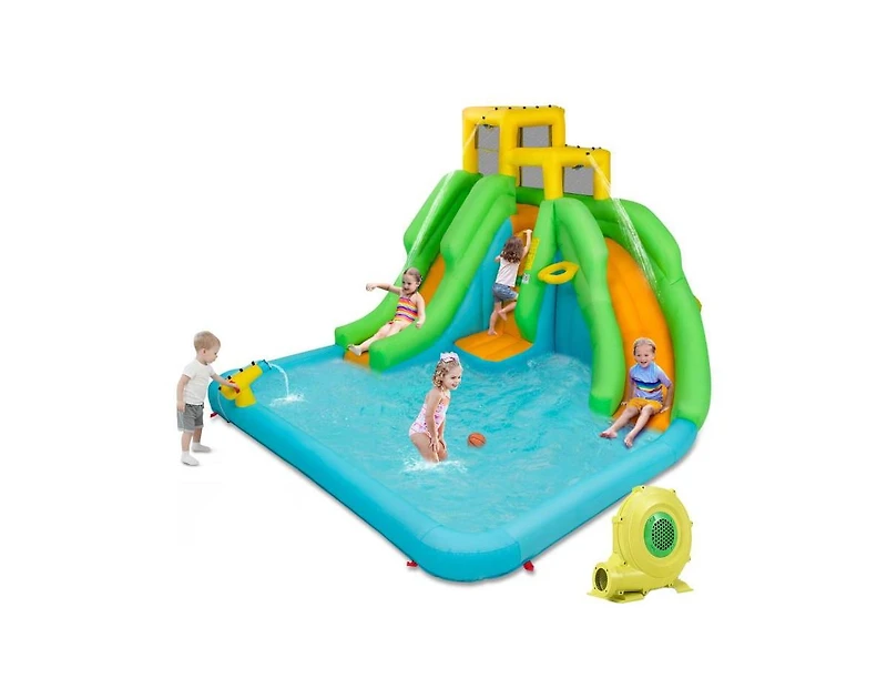Kids Inflatable Water Park Bounce House with 480W Blower