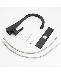 Single Handle Standard Kitchen Sink Faucet in Matte Black