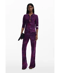 Desigual Women's Flared textured fluid pants