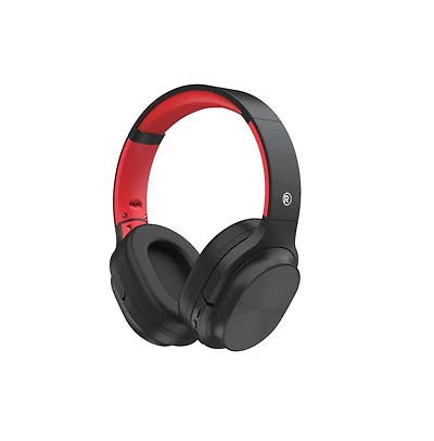 RadioShack Wireless Bluetooth 5.3 Headphones 15 Hour Playtime, Adjustable Height, 3304394 Black & Red