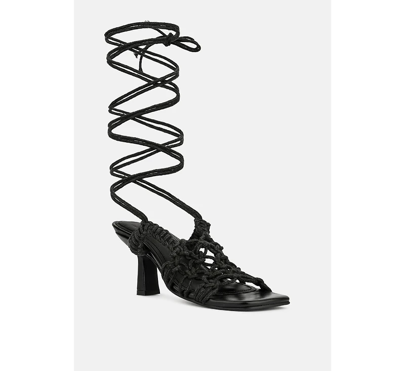 Womens Beroe Braided Handcrafted Lace Up Sandal