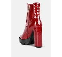 High Key Collared High Heel Ankle Boot Women