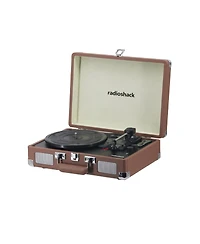 RadioShack 3W Speaker Portable Suitcase Turntable for Vinyl Records 3-Speed with Bluetooth VintageWith 3.5mm Jack Classic Look 4001790